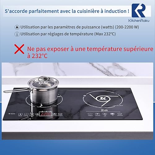 Miniatura 3 de KitchenRaku Paquete de 2 alfombrillas de inducción (magnéticas), protector de placa de inducción para estufa de inducción, alfombrilla redonda de