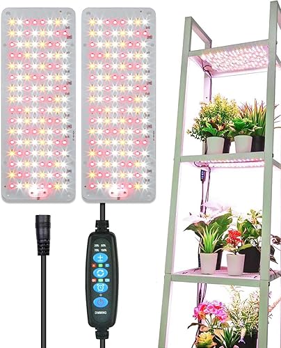 DOMMIA Luces LED de crecimiento, 4400 K, 4 niveles regulables, luz de espectro completo para plantas de interior, 256 LED lámpara de cultivo similar