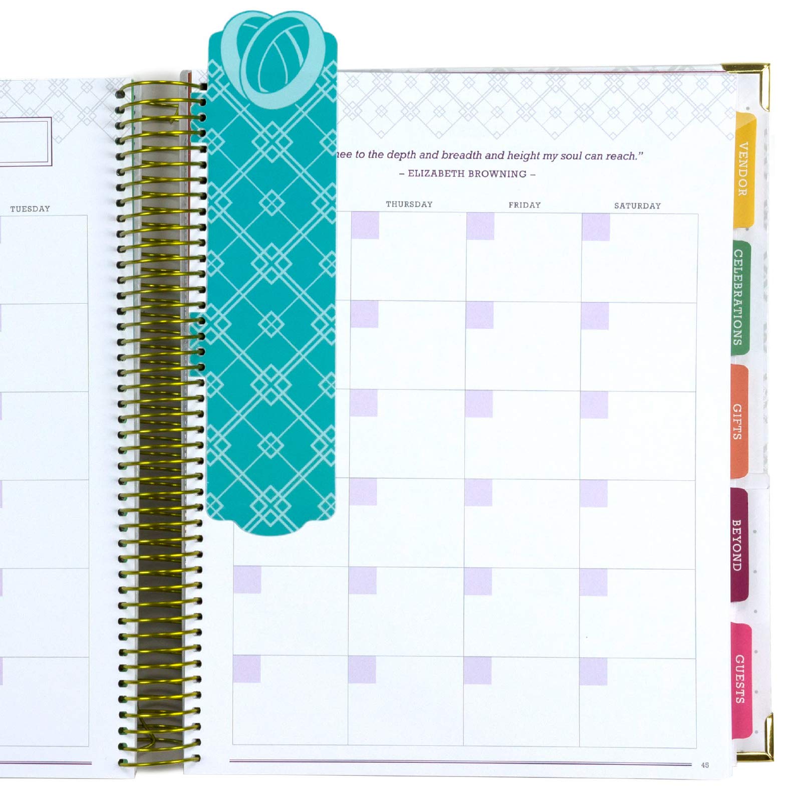 Global Printed Products Hochzeitsplaner 22,9 x 28,9 cm, Hardcover-Organizer, Lesezeichen, Planungsaufkleber, Visitenkartenhalter und Taschenordner