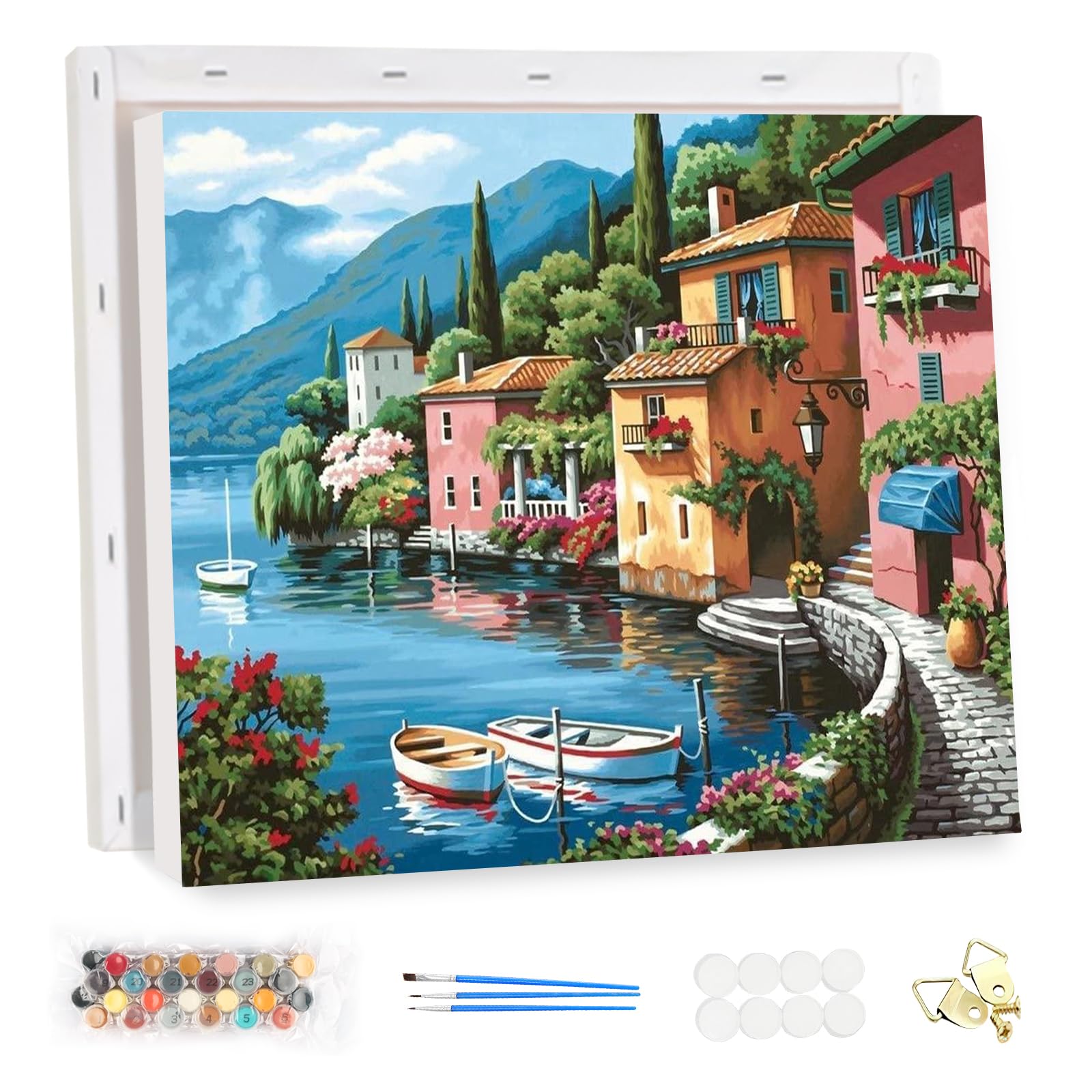 MEIYUDA DIY Paint by Numbers for Adults with Frame, Paint by Numbers Kits Sea View, Paint by Numbers Arts and Crafts for Beginner Acrylic Pigment Drawing Paintwork Wall Art 40x30cm