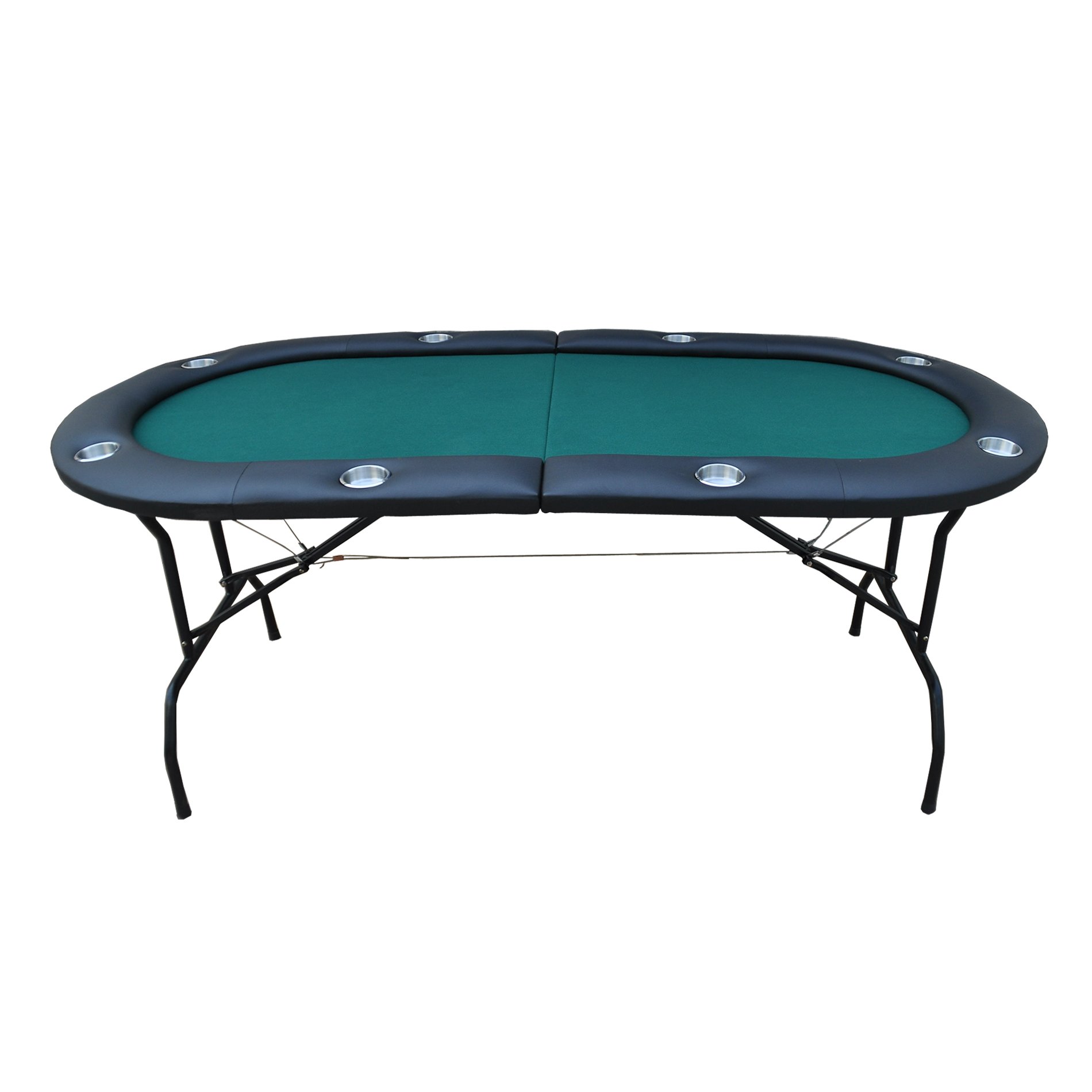 INO Design 73inch Oval Light Series Green Felt Foldable Poker Table