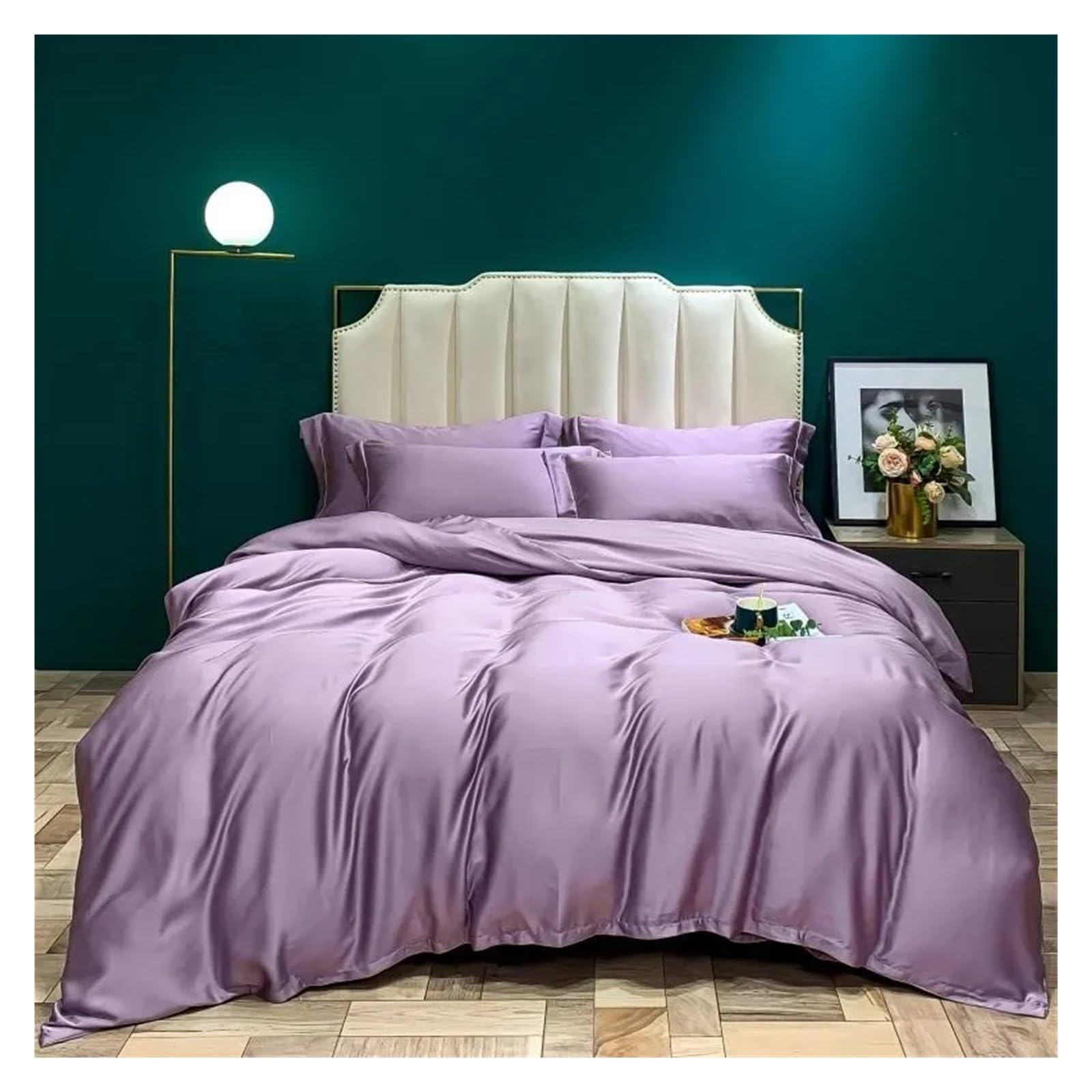 Sbcgfy D White Silk Cooling Uvet Cover Be Sheet Pillowcases Queen King Family Oversize Comforter Cover Bedding Set,Cotton Uvet,-Queen 4Pcs