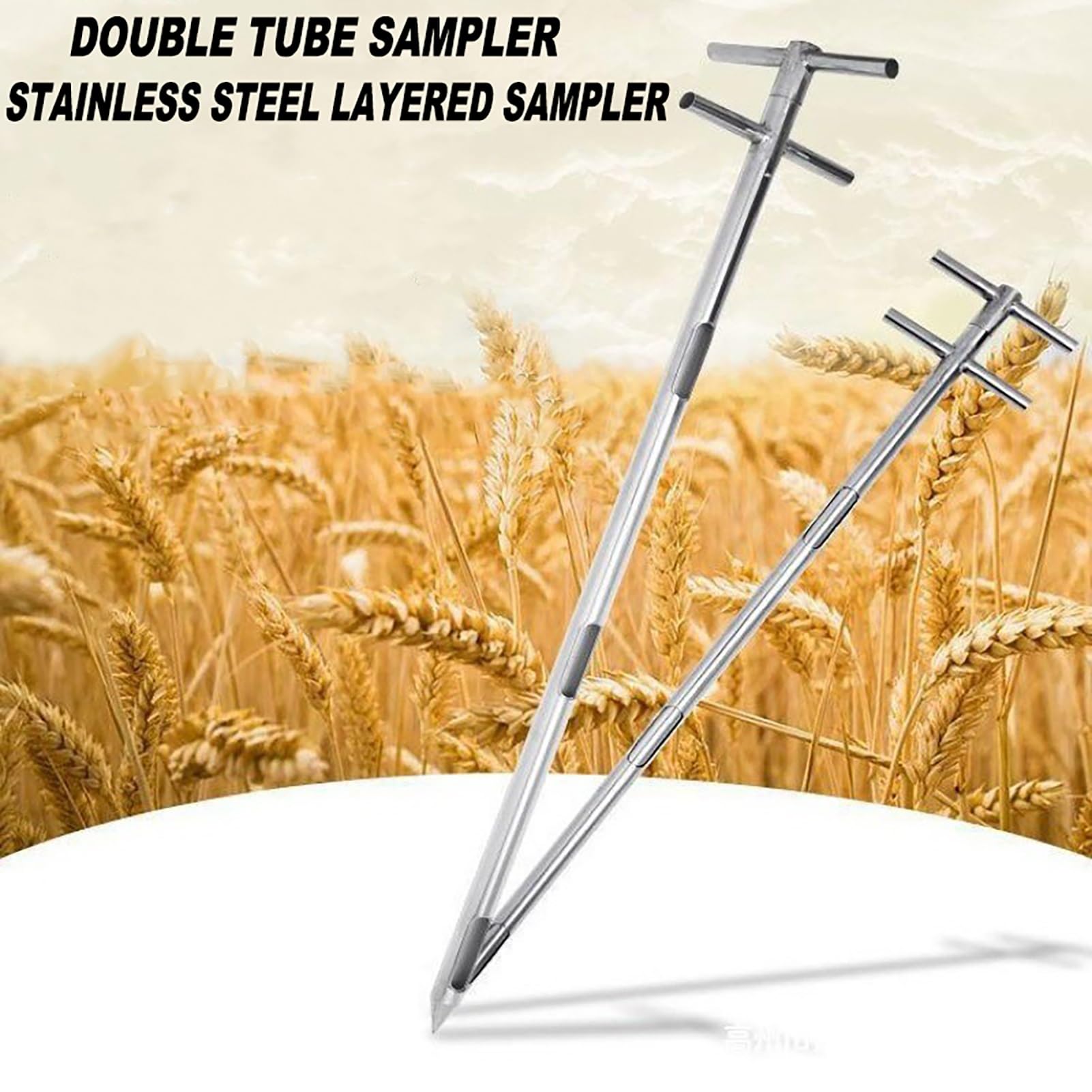 Échantillonneur de sonde de grain en acier inoxydable, tube d'échantillonnage de poudre rotatif à double couche, échantillonneur de poudre de grains, for ciment d'engrais à granulés solides - Stratifi
