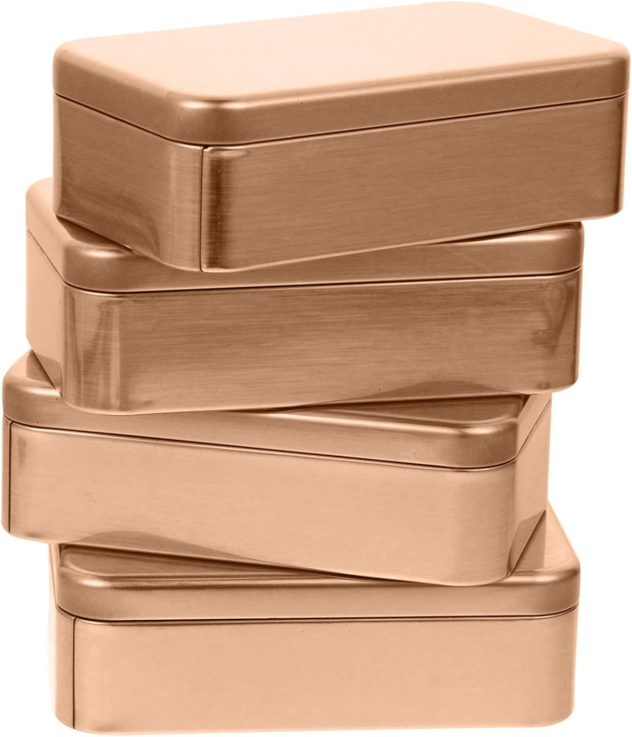 YARNOW Mini Tin Box 4.33X2.55X1.37 Inch Gold Empty Tinplate Box with Hinged Lid for Candy Storage Packaging and Party Favors