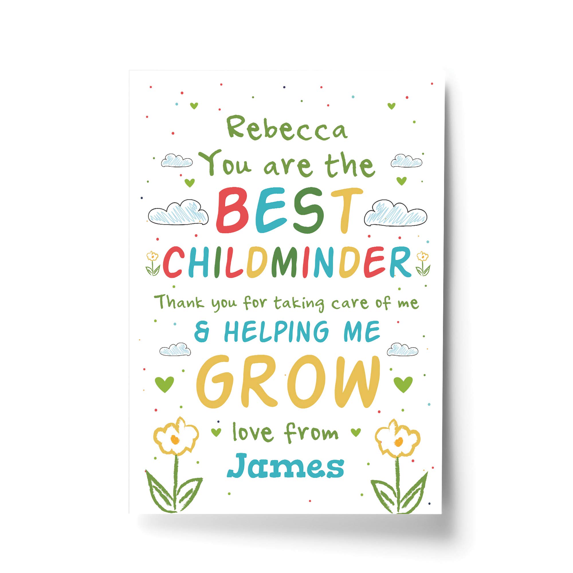 Red Ocean Women's Personalised Childminder Leaving Nursery Pre School Thank You Print Goodbye Present