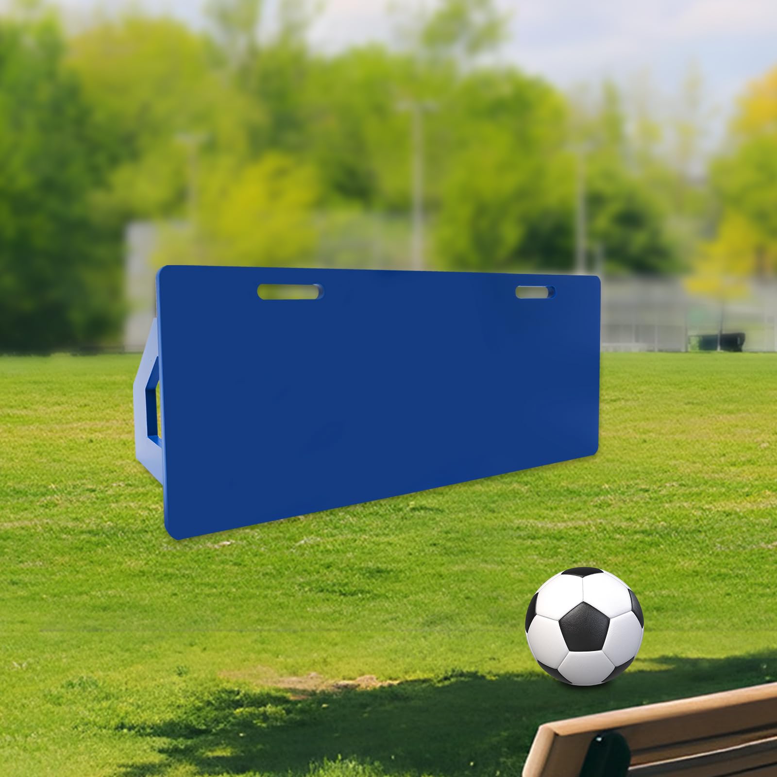 Tabla de rebote de fútbol plegable portátil de pared de rebote para niños tablero de rebote Passing y práctica de tiro azul