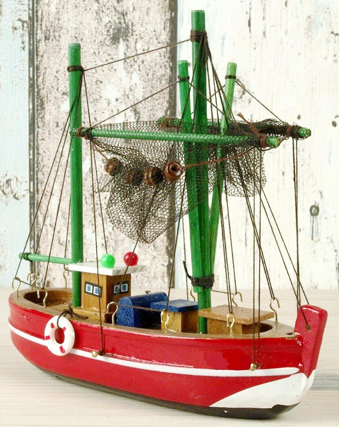 Generisch Maritime Deko Krabbenkutter Fischkutter Kutter Rot 16cm Boot