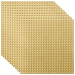 Lekebaby 12 Packs Classic Baseplates Building Base Plates for Building Bricks, 100% Compatible with Major Brands Baseplates, 10 x 10 (Sand)