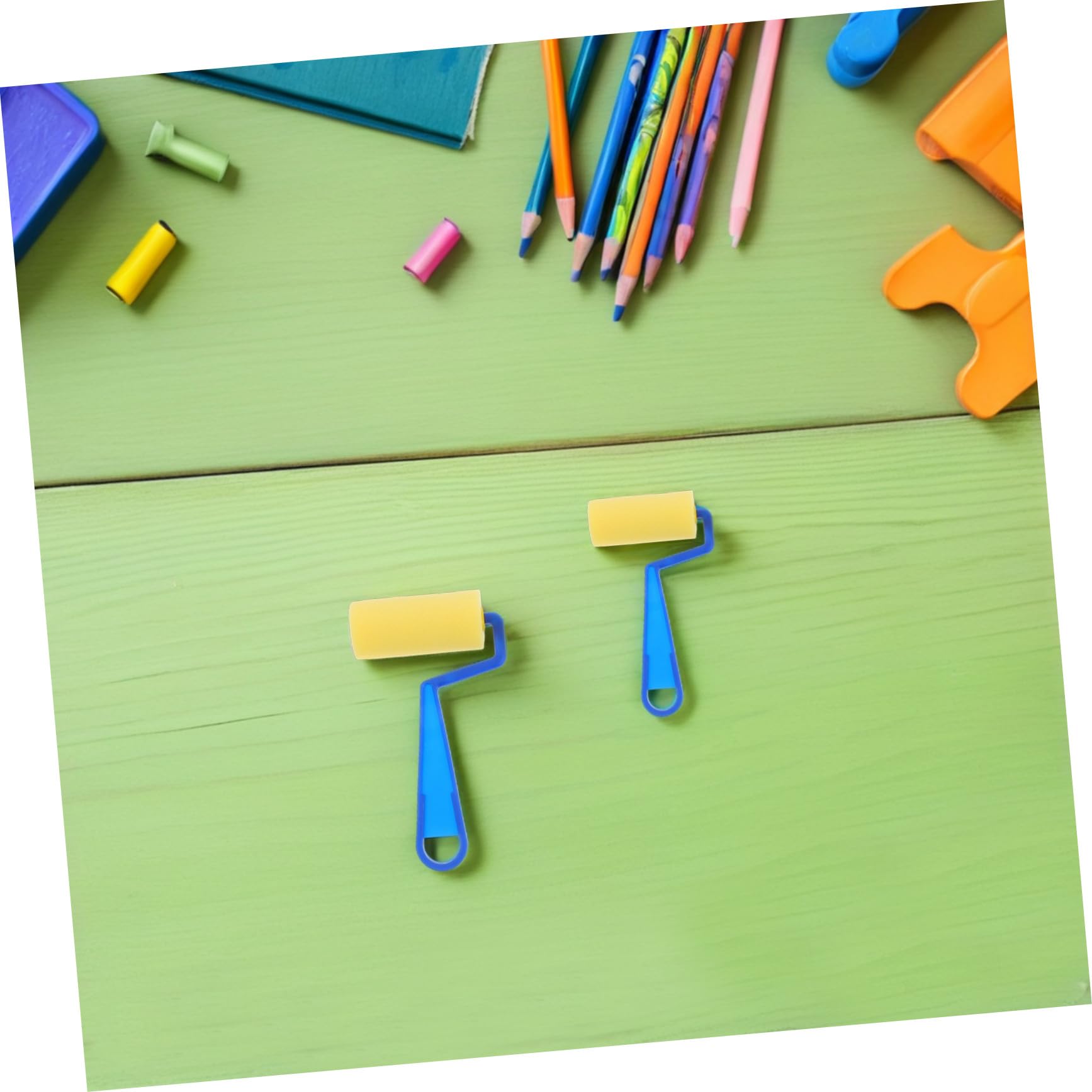 Zerodeko 20 Pezzi Rulli Spugna per Pittura Kit Pennelli Spugna Piccoli per Attività Creative DIY Strumenti Pittura per Arte e Lavoretti Educativi