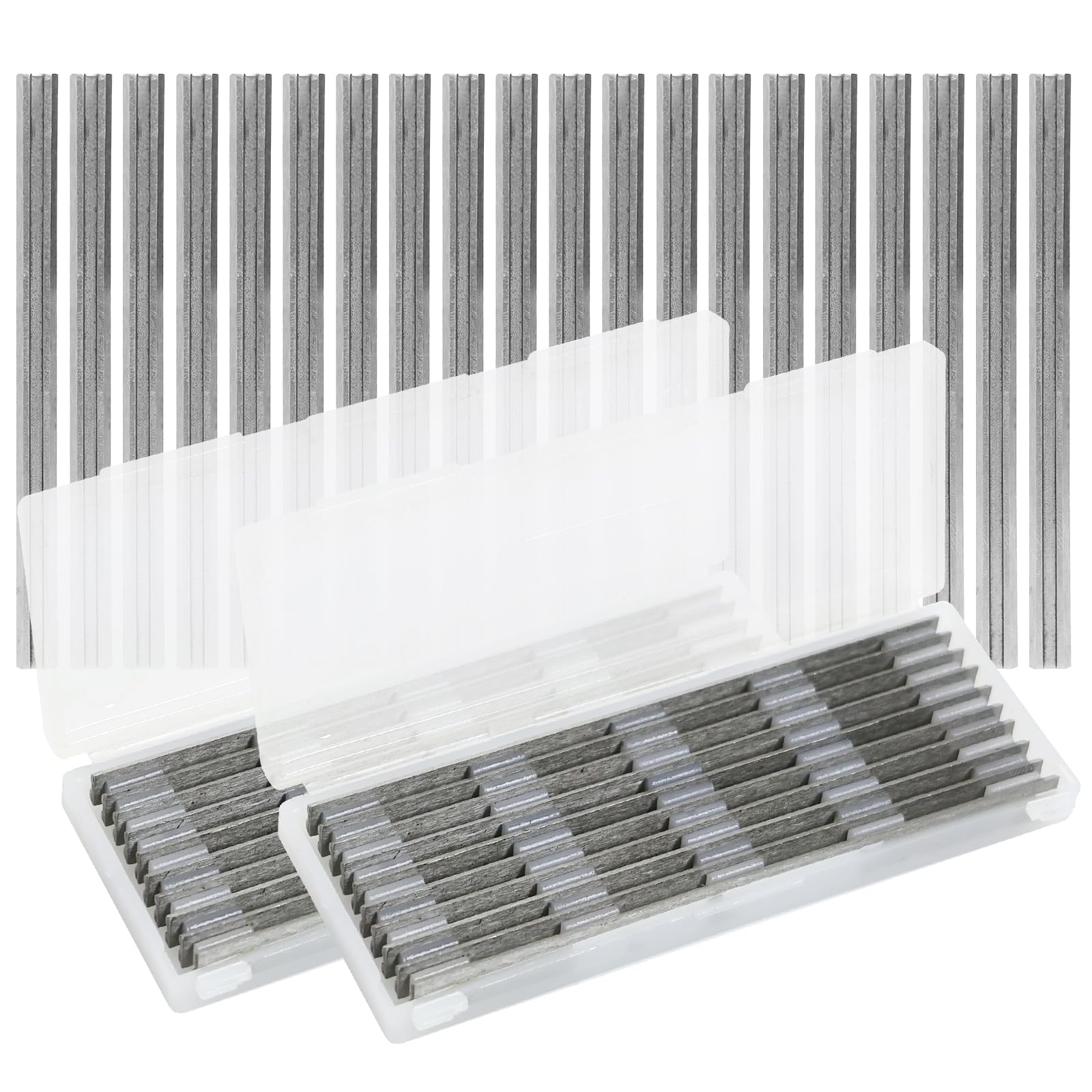 20 Piezas Cuchillas Cepillo Electrico, 82mm Cuchillo Reversible, Professional Cuchilla Para Maquinaria De Carpintería, Para Cortar Duras Blandas Tablero De Madera (82 x 5,5 x 1,2 mm)