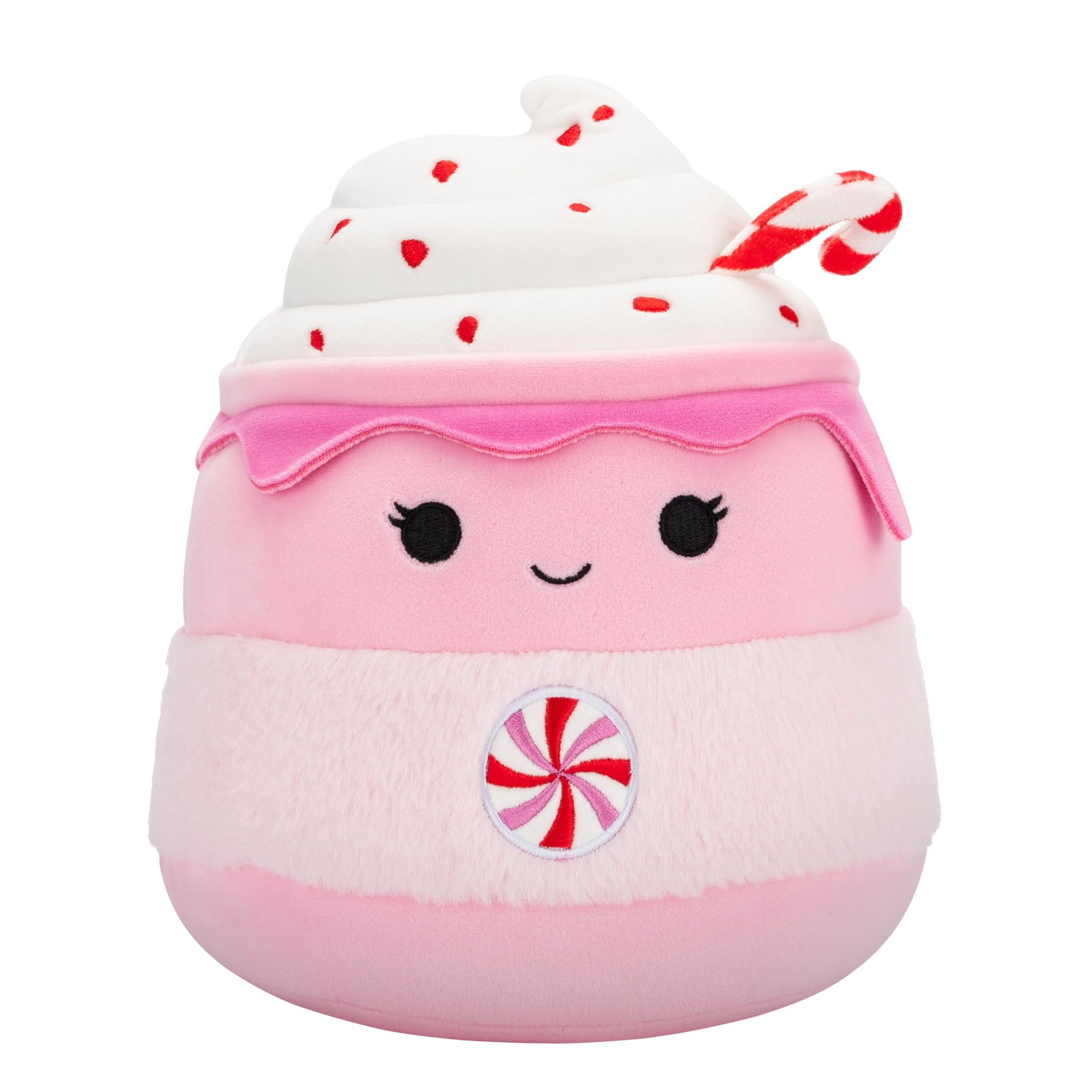 Squishmallows Original 7.5-Inch Ethel the Pink Candy Cane Hot Chocolate, 7.5 inch