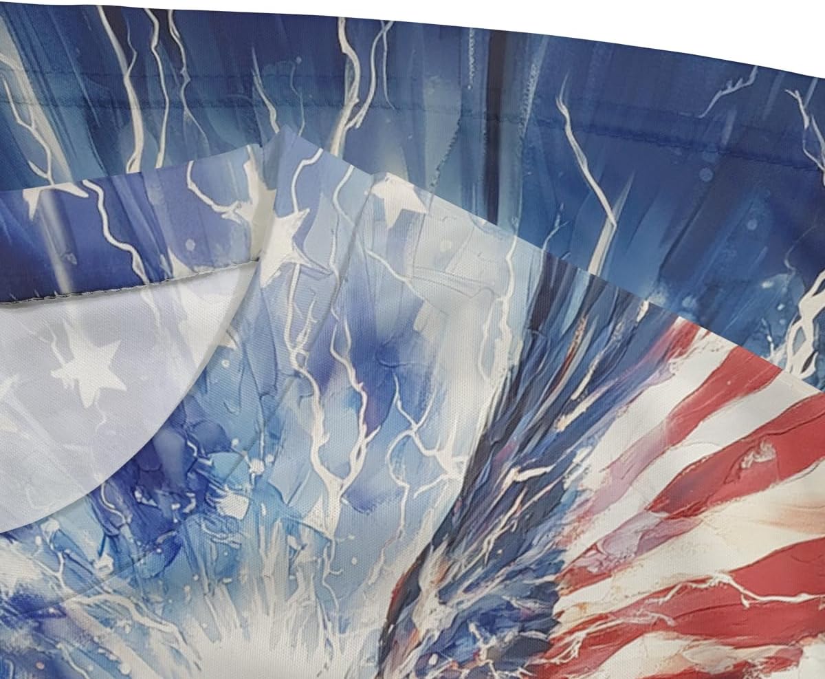 Men's Creative American Flag T-Shirt Eagle Fashion Tie Dye Graphic Tee Shirt Short Sleeves - Image 5