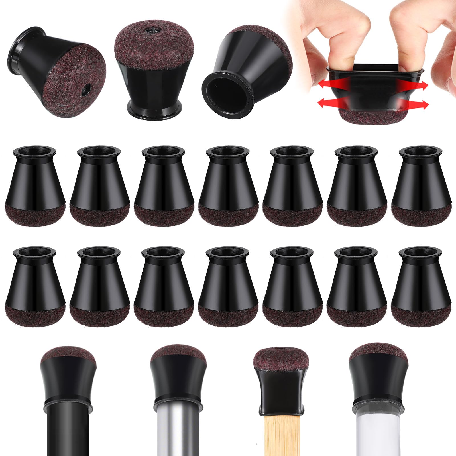 Gommini Per Sedie | 40 Pezzi Nero | Antiscivolo E Antirumore