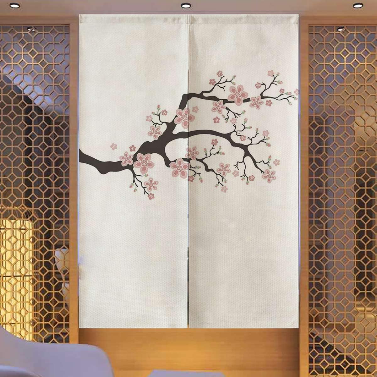 Amazon｜無地の背景 無地和風高級 のれん 目隠しロング暖簾 蘭の純粋で