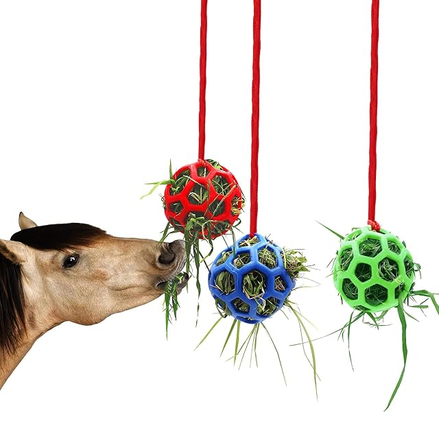 Bola de Alimentación de Caballos,Forreen 3 Piezas Pelota de Juguete para Caballos Multifuncional Reutilizado…