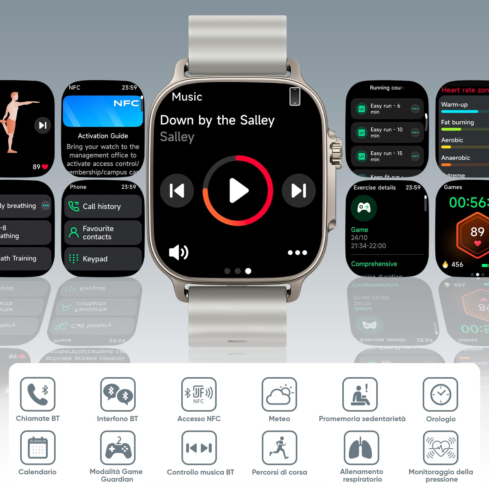 realme Watch 5 Smartwatch, AMOLED Touch 1,97'', GPS Indipendente,Chiamate Bluetooth, 108 Modalità Sport, Monitoraggio Ossigeno Sangue/Sonno, Impermeabile IP68, Batteria 16 Giorni, Grigio