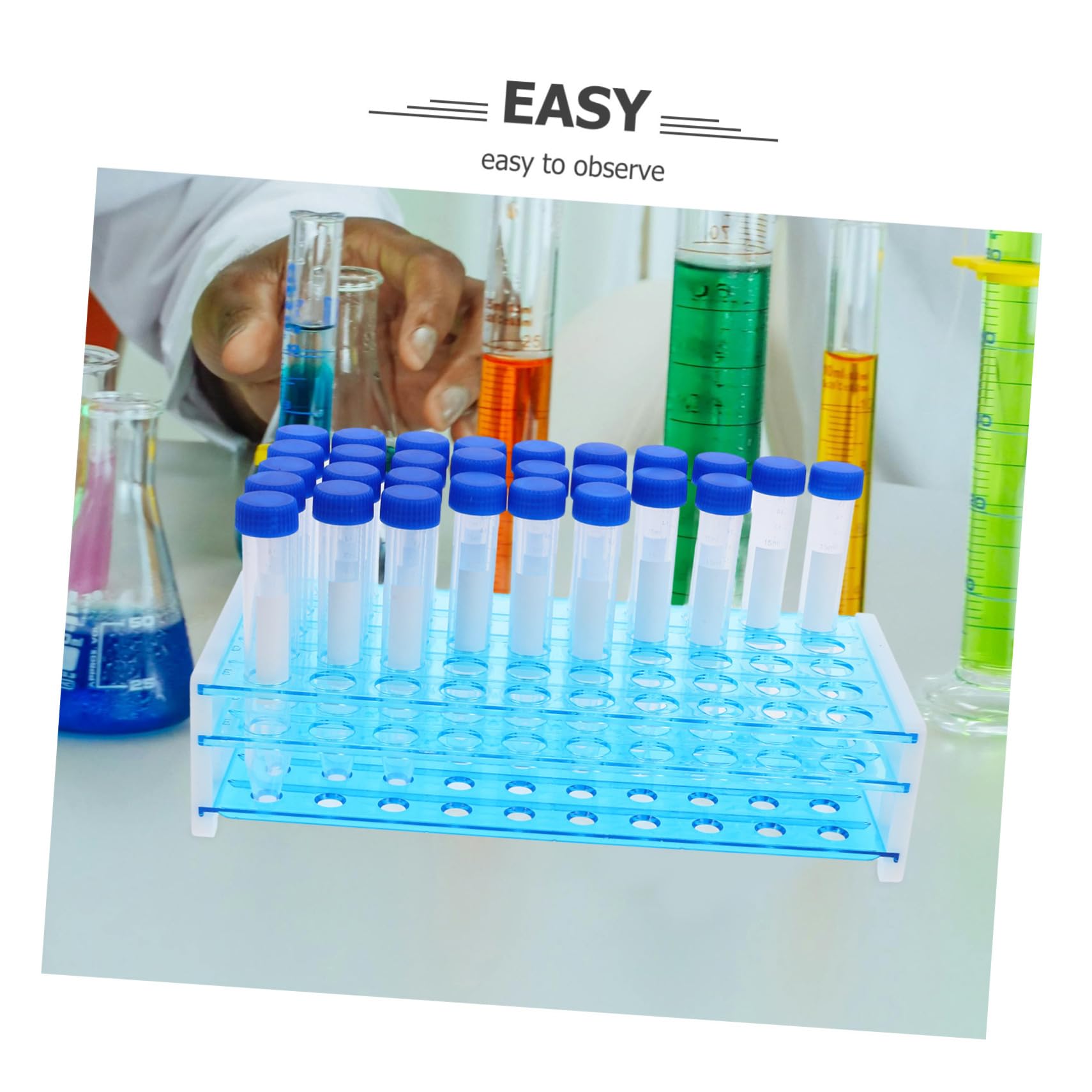Gatuida 100piezas Gradillas para Tubos de Ensayo Tubos de Centrífuga de Ensayo de Plástico para Laboratorio para Experimentos Científicos y Uso Laboratorio