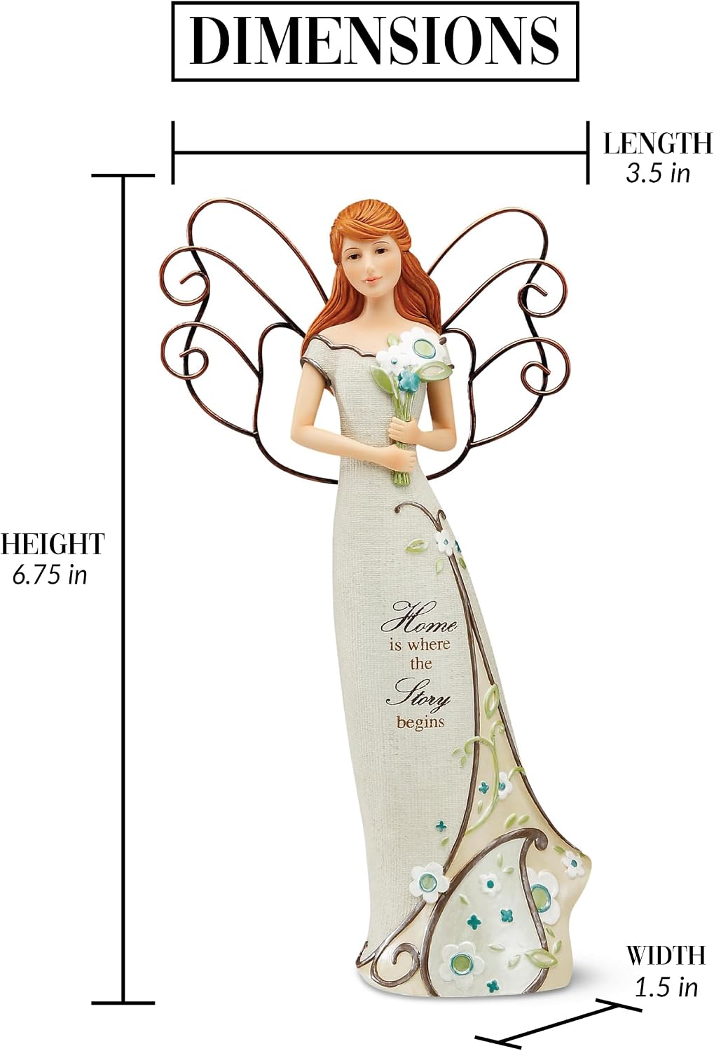 Pavilion - Perfectly Paisley Home Angel Figurine - 12-Inch Tall, Inscription Home is Where The Story Begins image 5