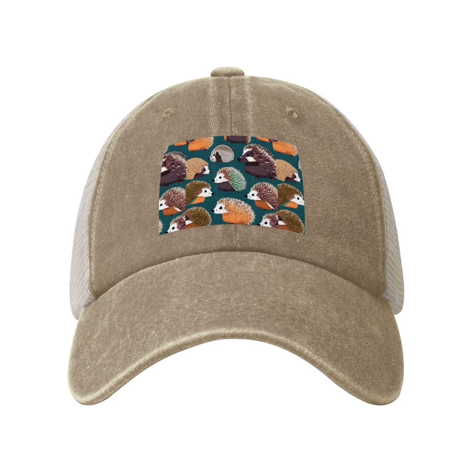 Many Hedgehogs Printing Cowboy Adjustable Summer Hat Classic Design,Mesh Back for Breathability One Size for Outdoor