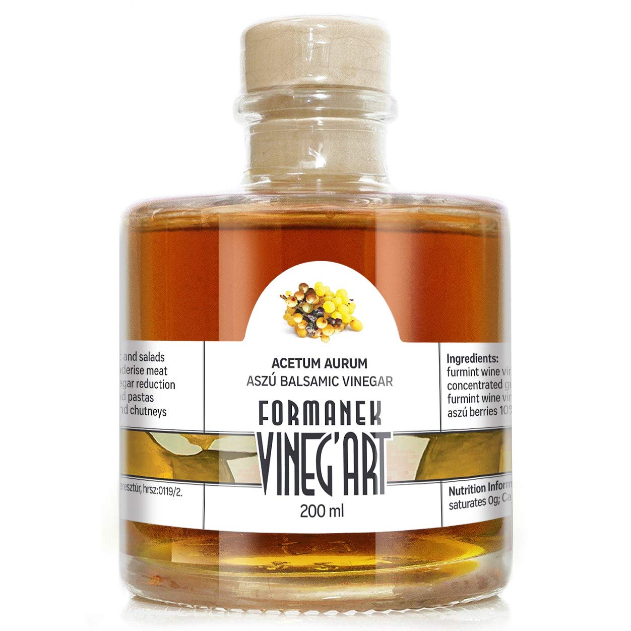 Tokaji Aszu White Wine Vinegar 200ml - Premium Quality Gourmet Ingredient - Great Taste Award Winner