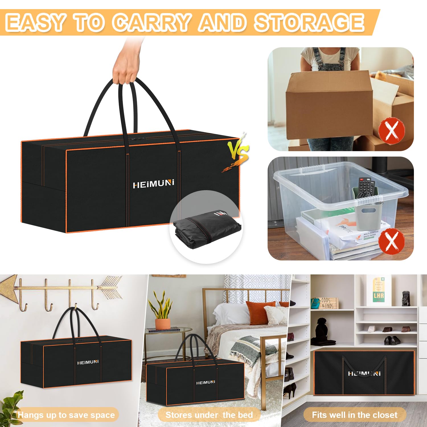 HEIMUNI Borse di Stoccaggio per Esterni Borsa per Cuscini da Giardino Impermeabile, Borsa Albero Natale Porta Cuscini da Esterno con Maniglia Custodia Borsa Porta Cuscini da Esterno 130x45x55cm