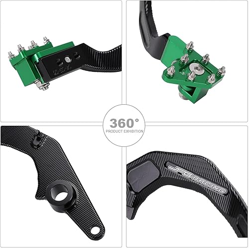 Miniatura 10 de JFG RACING Palanca de pedal de freno trasero plegable para motocicleta CNC para KLR 650 KLR650 2020-2023 ADV negro