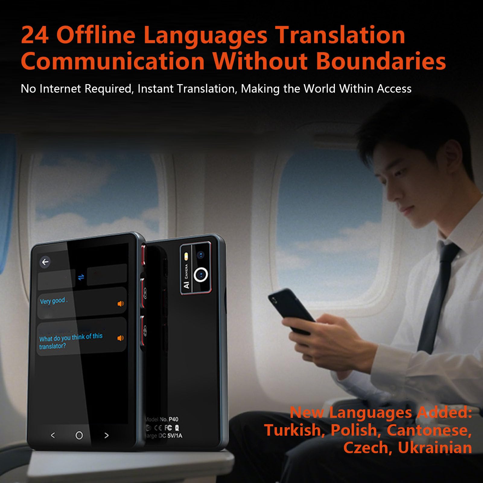 Zunate Dispositivo di Traduttore Linguistico Istantaneo Traduzione Offline Online Accurata per Studenti Memoria da 16 GB