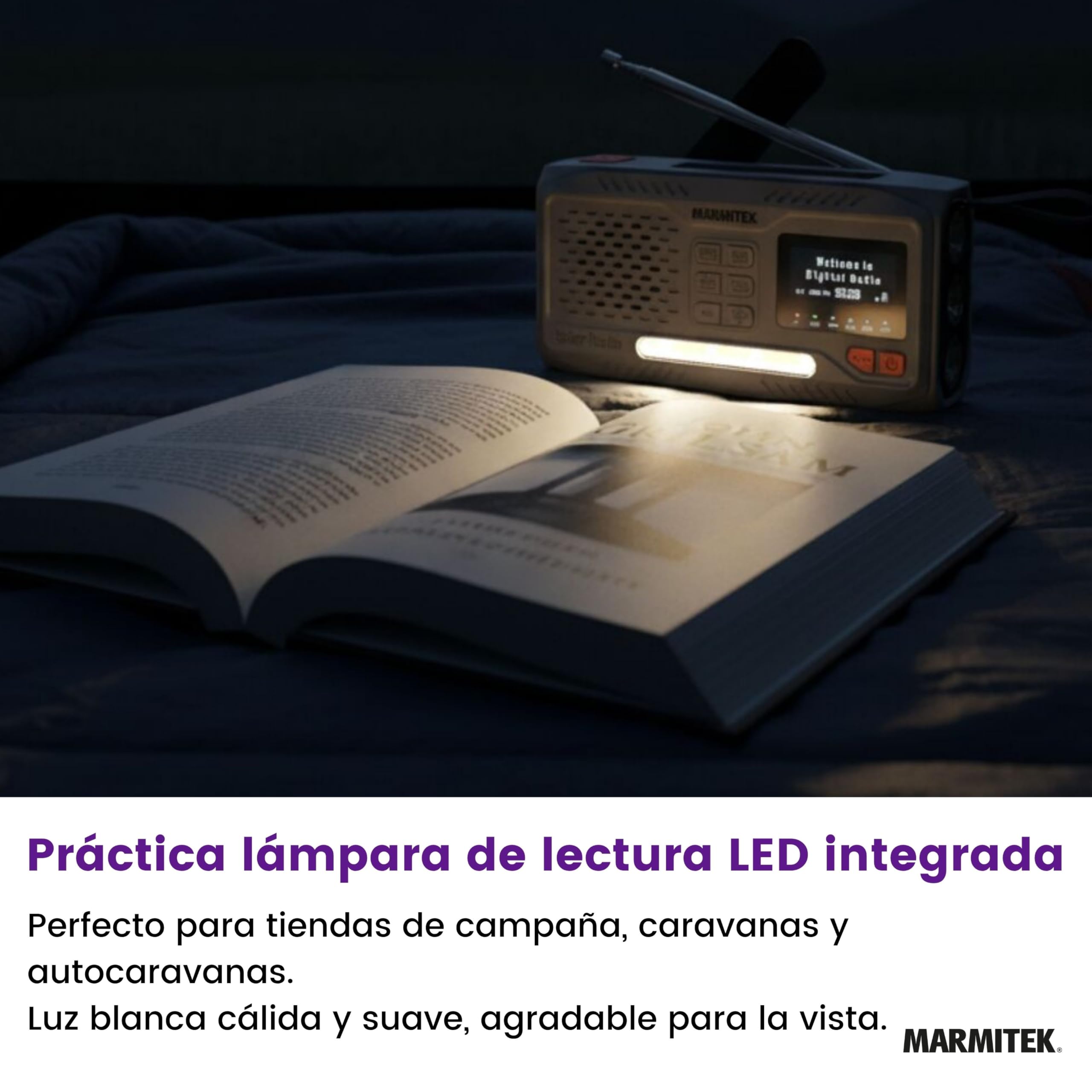 Marmitek RESQ 100 - Radio de Emergencia Dab+/FM Solar con manivela y SOS