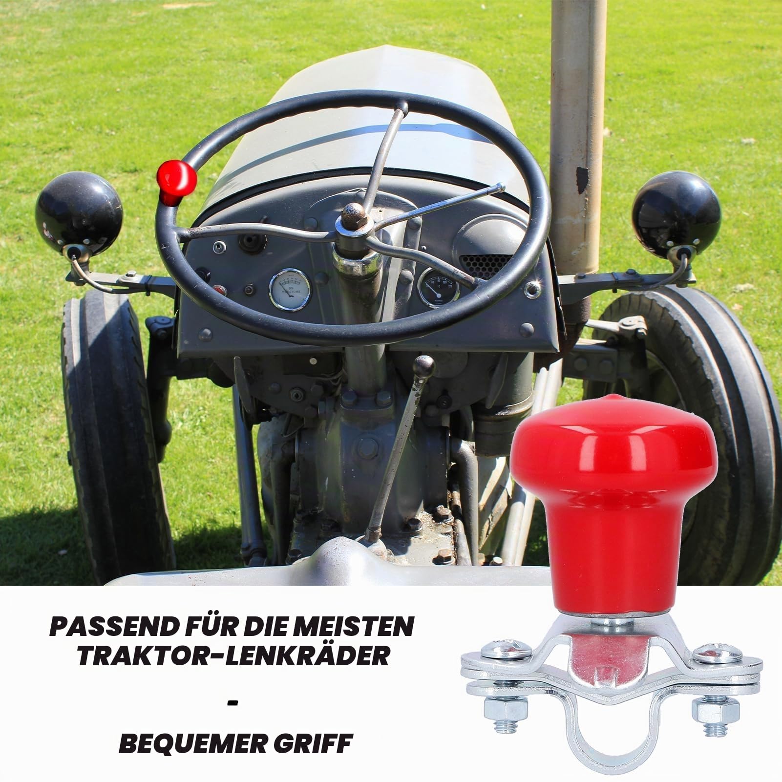 Tbest Lenkradknopf, Zusatzknopf, robust, Universal-Lenkradspinner für Traktor-Fahrzeuge
