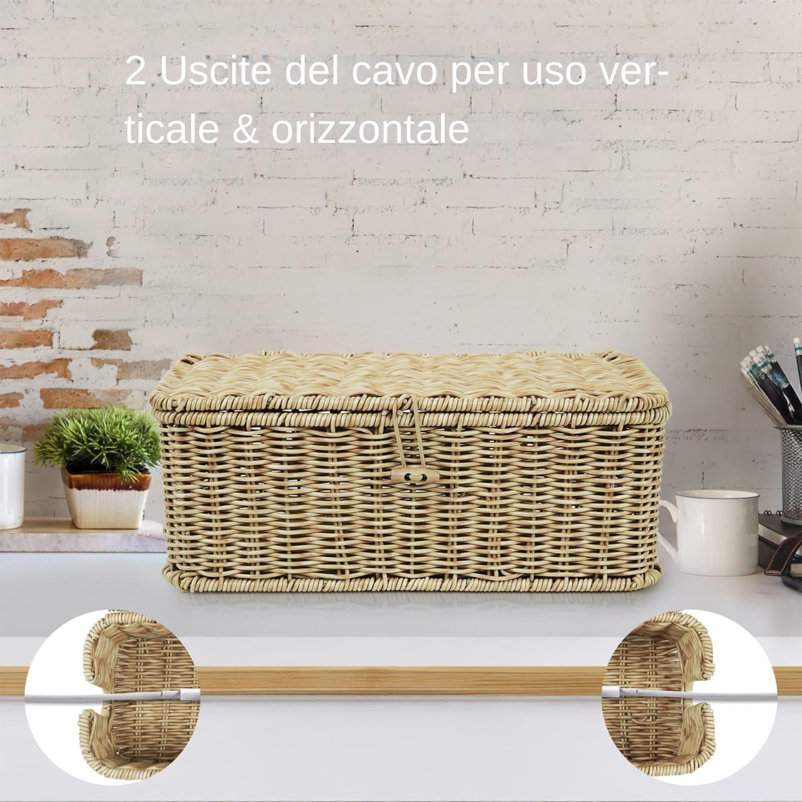 Scatola Organizer Per Cavi Nascondi Prolunga e Portafili da Scrivania | Scrivania, Casa, TV, Computer, Router, Hub USB, Fili, Prese Multiple, Protezioni Da Sovratensione