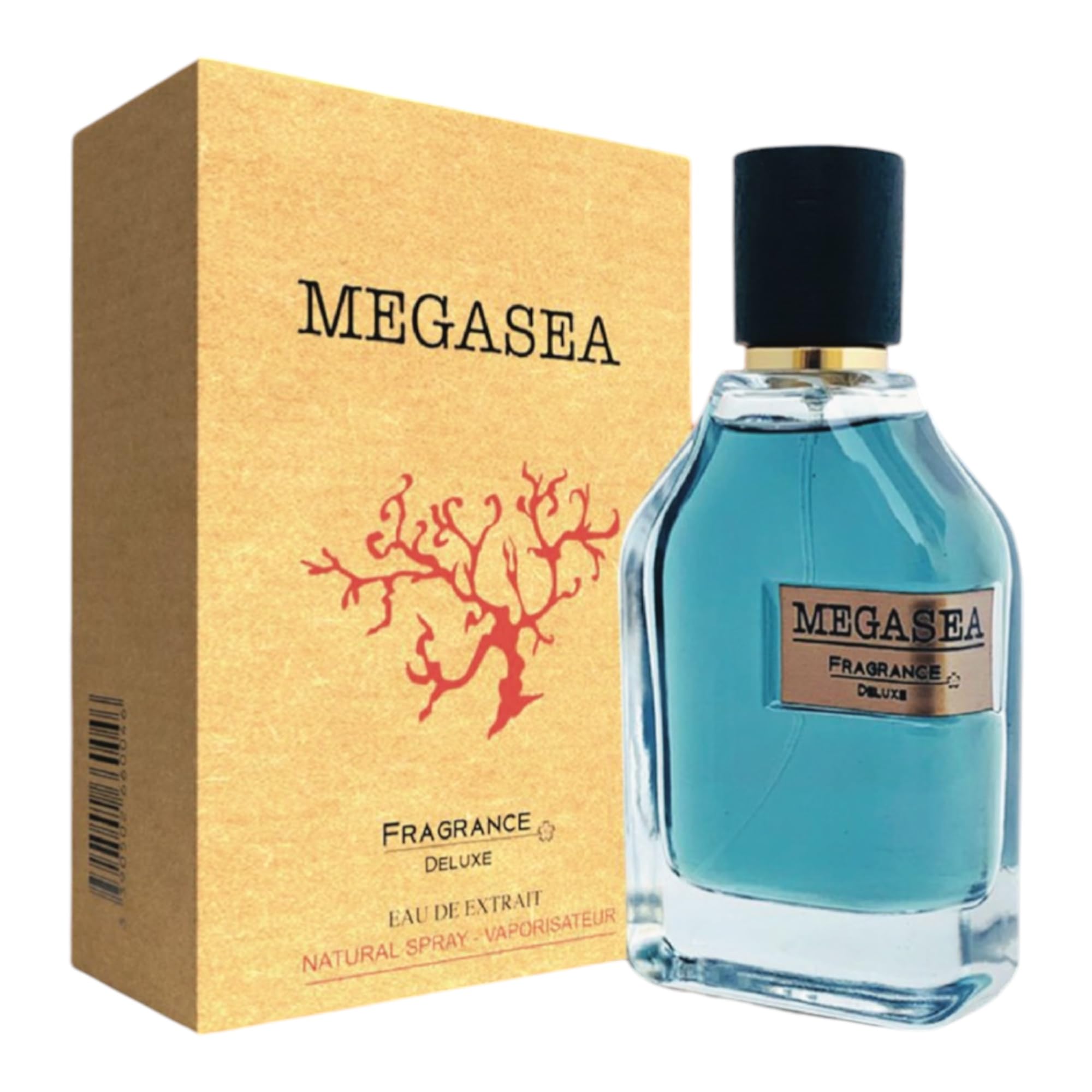 MEGASEA Eau de Extrait 100ml – Fresh Aquatic Perfume with Bergamot, Seaweed & Musk
