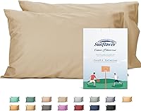 Vista 13 de Sunflower Juego de 2 fundas de almohada tamaño Queen, 100% algodón, 2 fundas de almohada Queen de 20 x 30 pulgadas, color ceniza, suaves