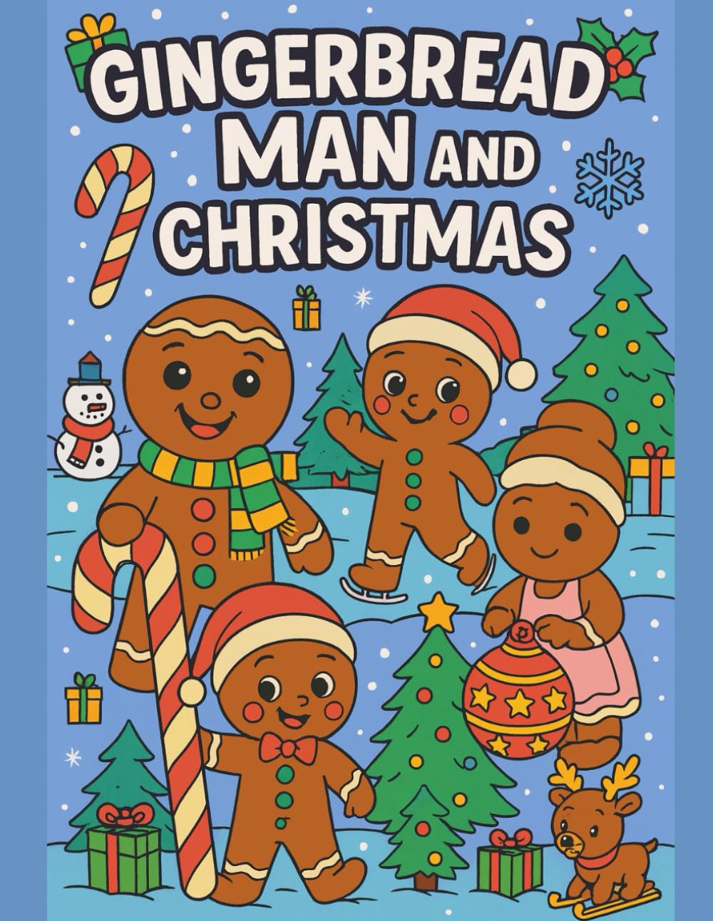 Cute Gingerbread Man Christmas Coloring Book for Kids – 50 Fun Holiday Pages Fun And Creative Activity
