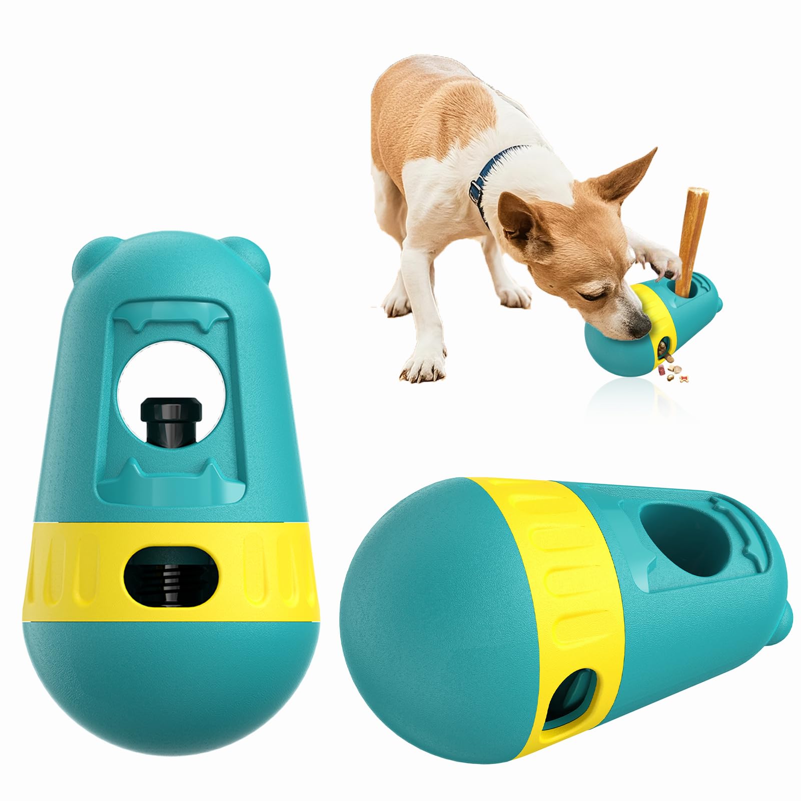 3-in-1 Dog Chew Toy & Treat Dispenser - Anti-Choking Safety Design for Aggressive Chewers, Interactive Slow Feeder Food Stick Holder Fits Yak & Bone