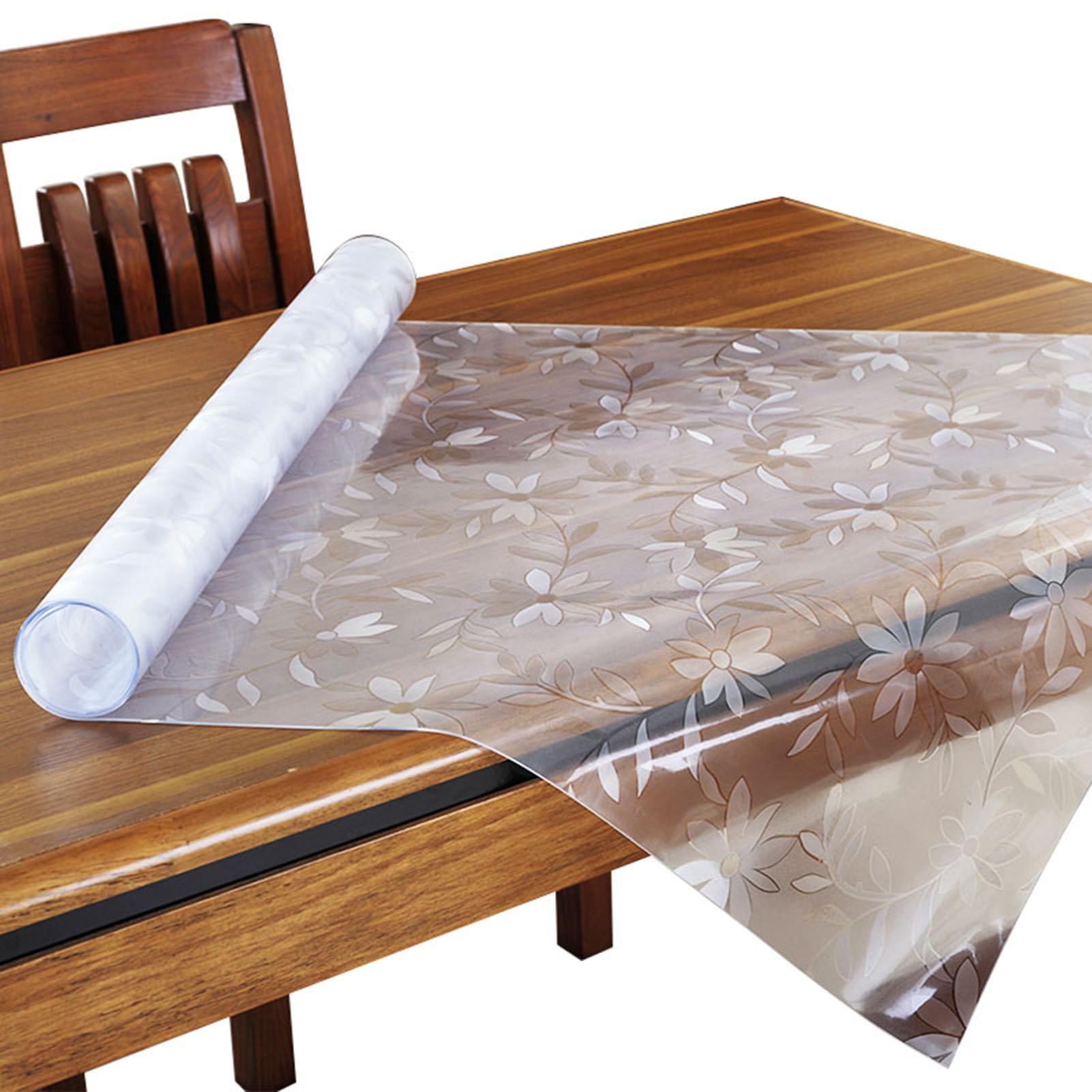 Tovaglia stampata Pellicola trasparente Plastificata Antimacchia,Protezione per Tavolo PVC,Copri Tavolo Impermeabile,Copertura Scrivania Resistente Calore,protettiva Giardino (140x170cm,2mm)