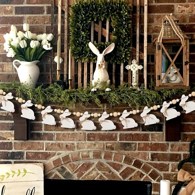 Adorable Easter Bunny Garland & Rustic Easter Banner - Perfect Spring Decor!