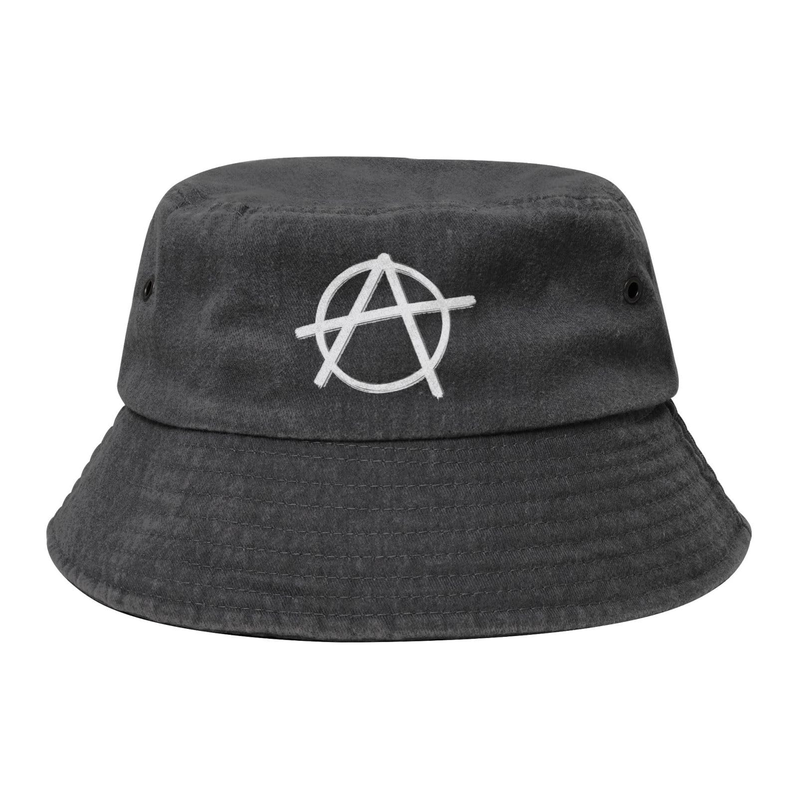 Qauirfe Anarchy Symbol Fashion Cowboy Denim Fisherman Hat Outdoor Fishing Cap Sun