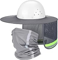 Vista 11 de SATINIOR 2 unidades de casco de protección solar para el cuello, alta visibilidad, malla de ala completa, protección solar y polaina para el cuello