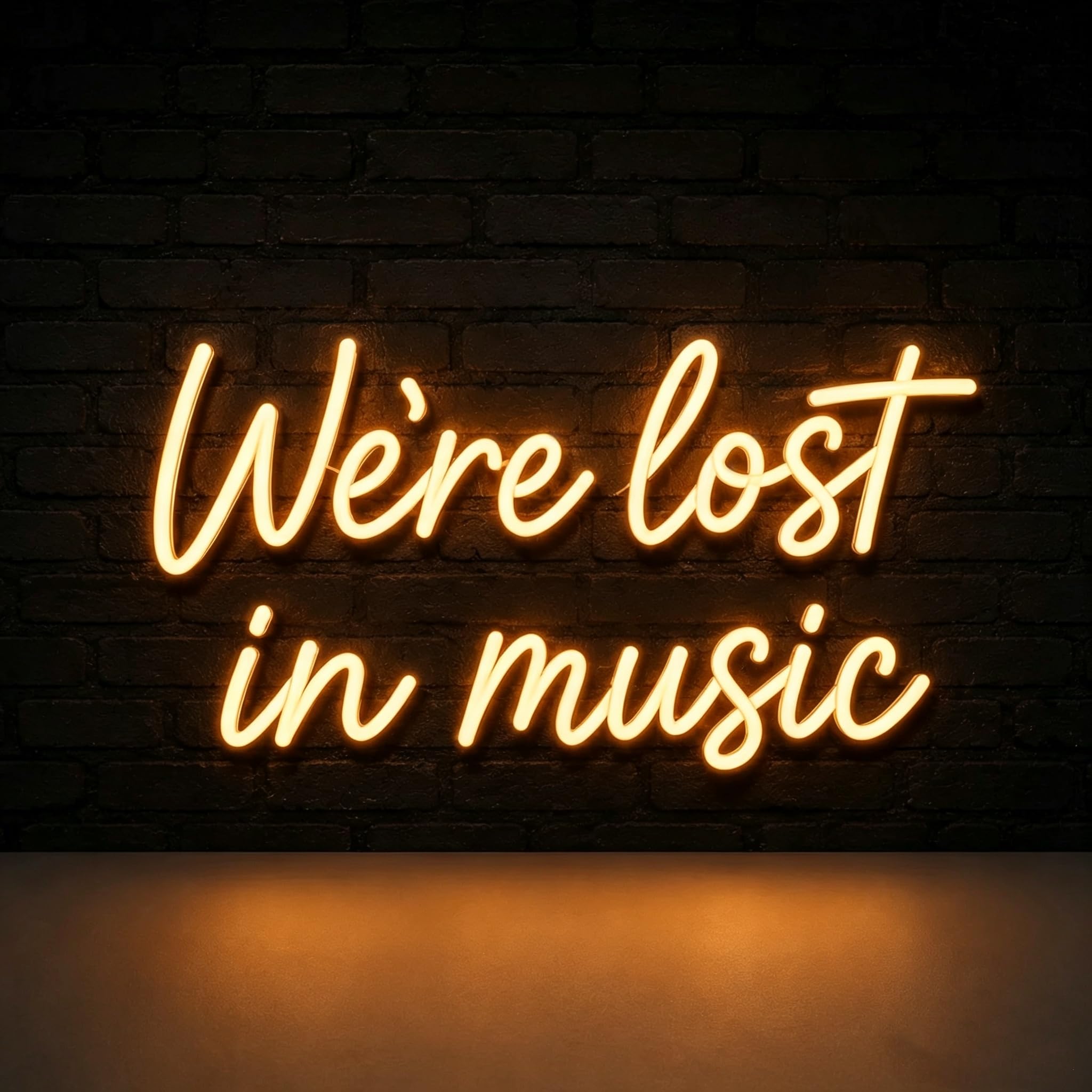 We're Lost In Music Insegna al neon dimmerabile bianco caldo LED neon lampada da parete alimentata USB segno luminoso per studio musicale, camera da letto, bar, sala registrazione, decorazione da