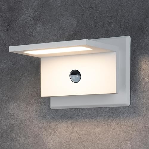 Luces de pared para exteriores con sensor de movimiento, lámpara de pared para exteriores, lámpara de montaje en pared moderna para puerta delantera