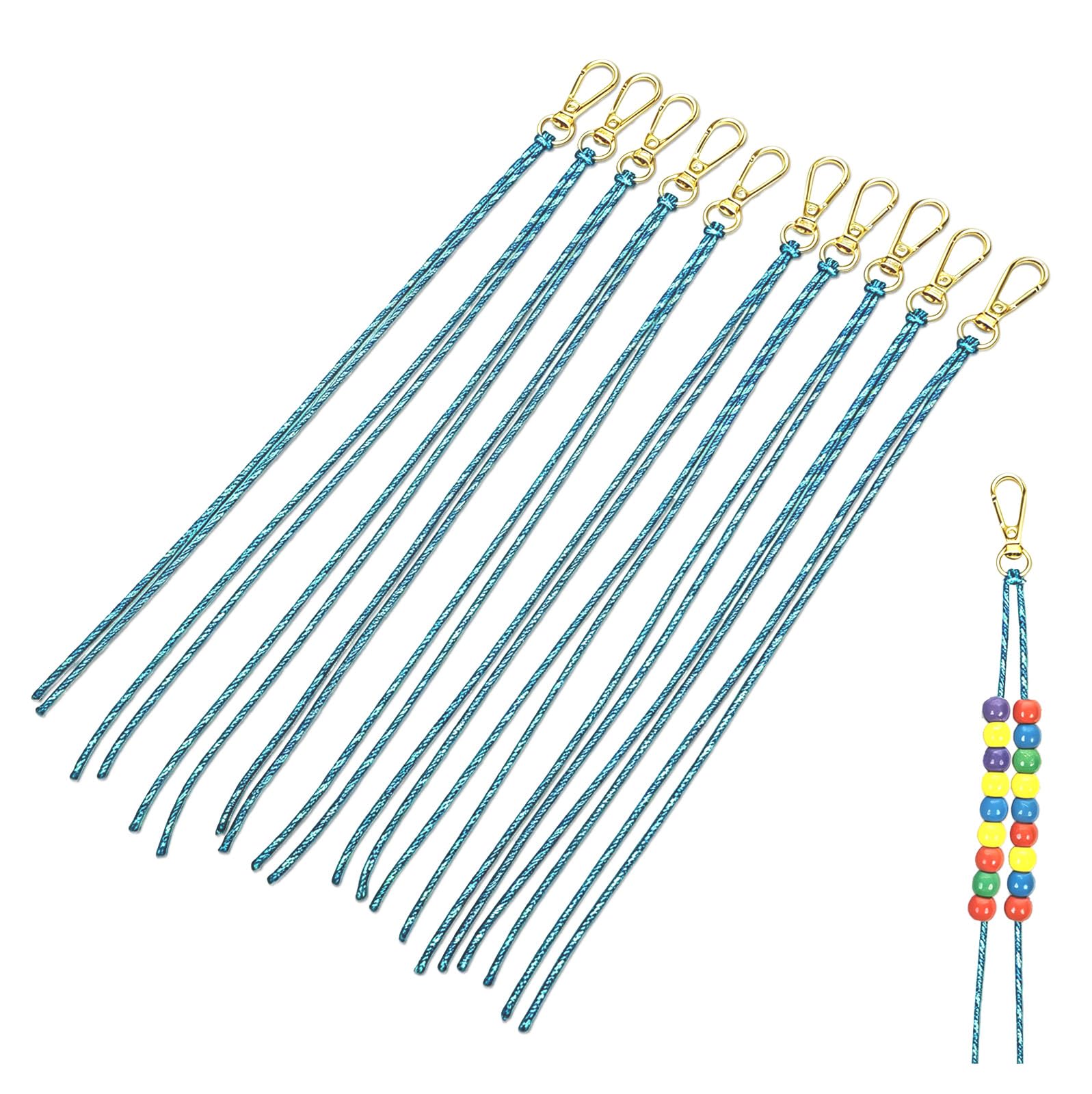 10Pcs Keychain Making Kit, Diy Bag Charm Kit Beaded Keychain Kits Key Chain Making Kits, Bag Charm Supplies Paracord for keychains makings Bags Charms Diy, Keychains Cord Key Rings for crafting