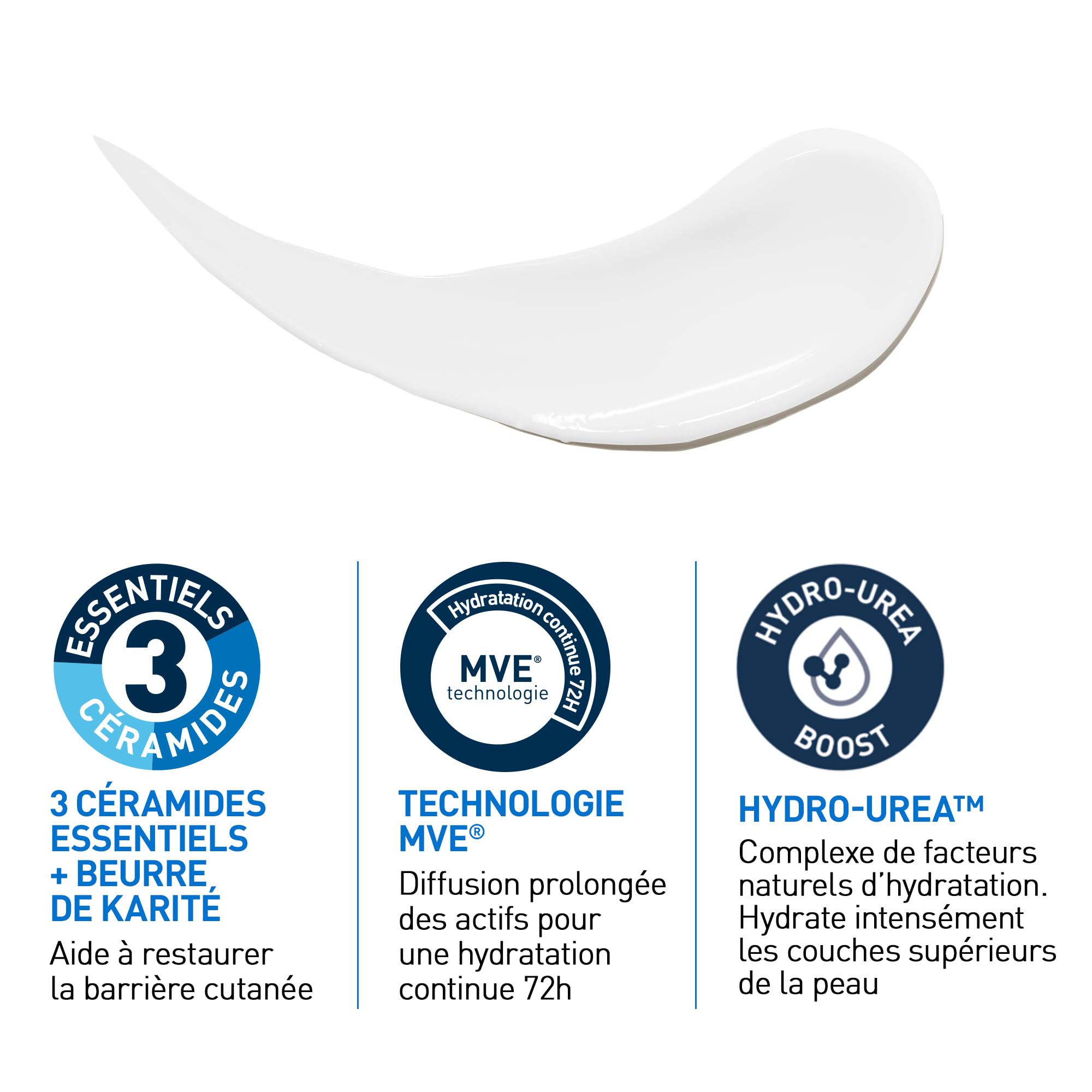 CeraVe - Baume Hydratant Intensif Corps & Visage - Peaux Très Sèches, Avec Démangeaisons - 72H d’Hydratation - Beurre de Karité + 3 Céramides + Hydro-Urea Boost - Sans Parfum, Non Comédogène - 340g