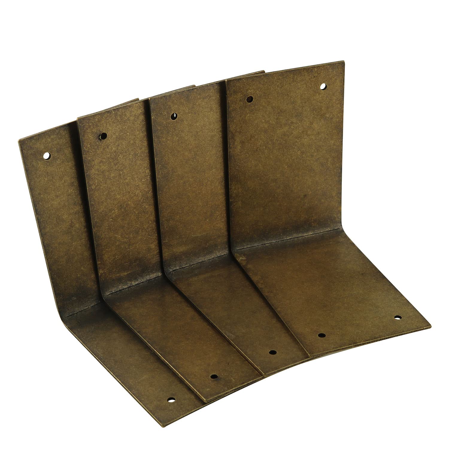 Jcbiz Antique Brass 4Pcs L-Shape Corner Bracket 60X40mm 90 Degree Right Angle Corner Protector Corner Brace With Screws