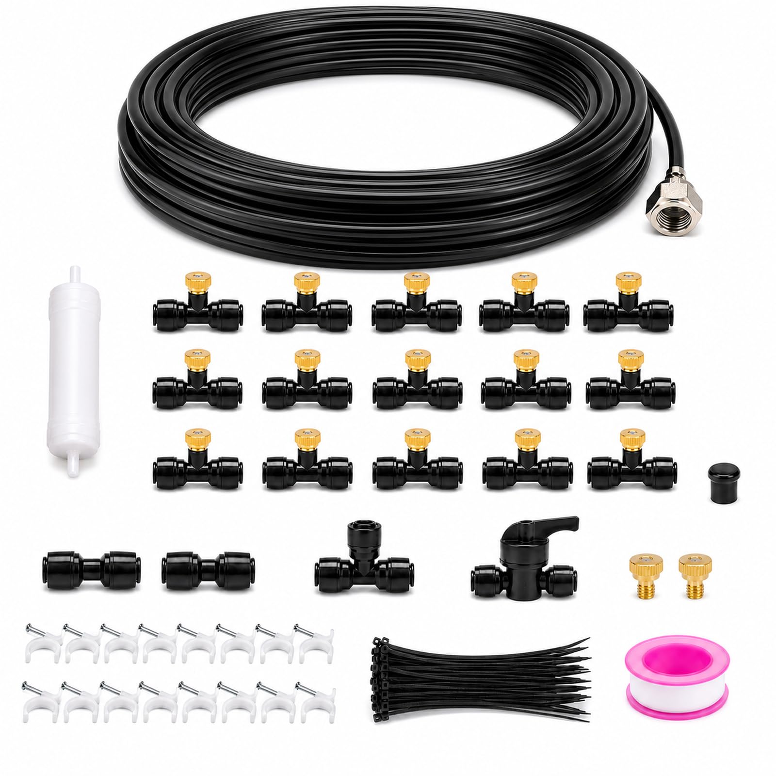 Kit Irrigazione A Goccia,Giardino Irrigazione Serras System,Kit Irrigazione Goccia Giardino,Prevent Leakage,Wear-Resistant,Suitable for Patios And Potted Plants