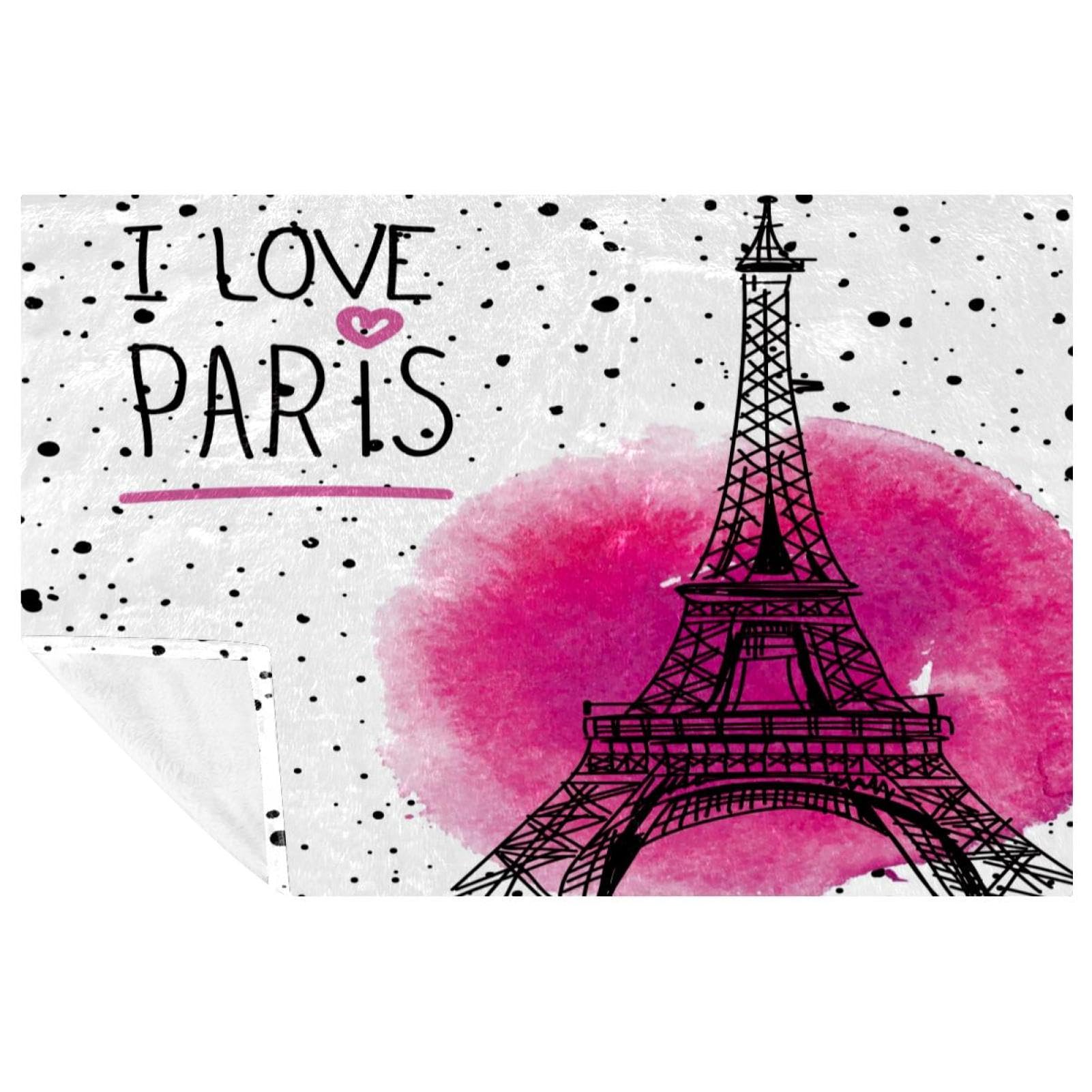 Couverture Tour Eiffel douce et chaude jeté de lit 150 x 100 cm