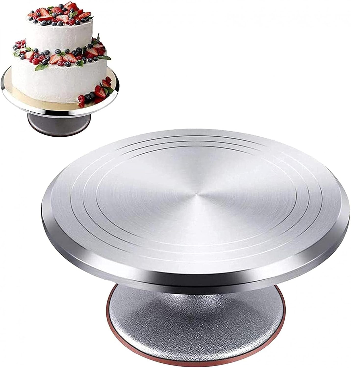 360° Cake Turntable Revolving Cake Stand, Aluminum Alloy