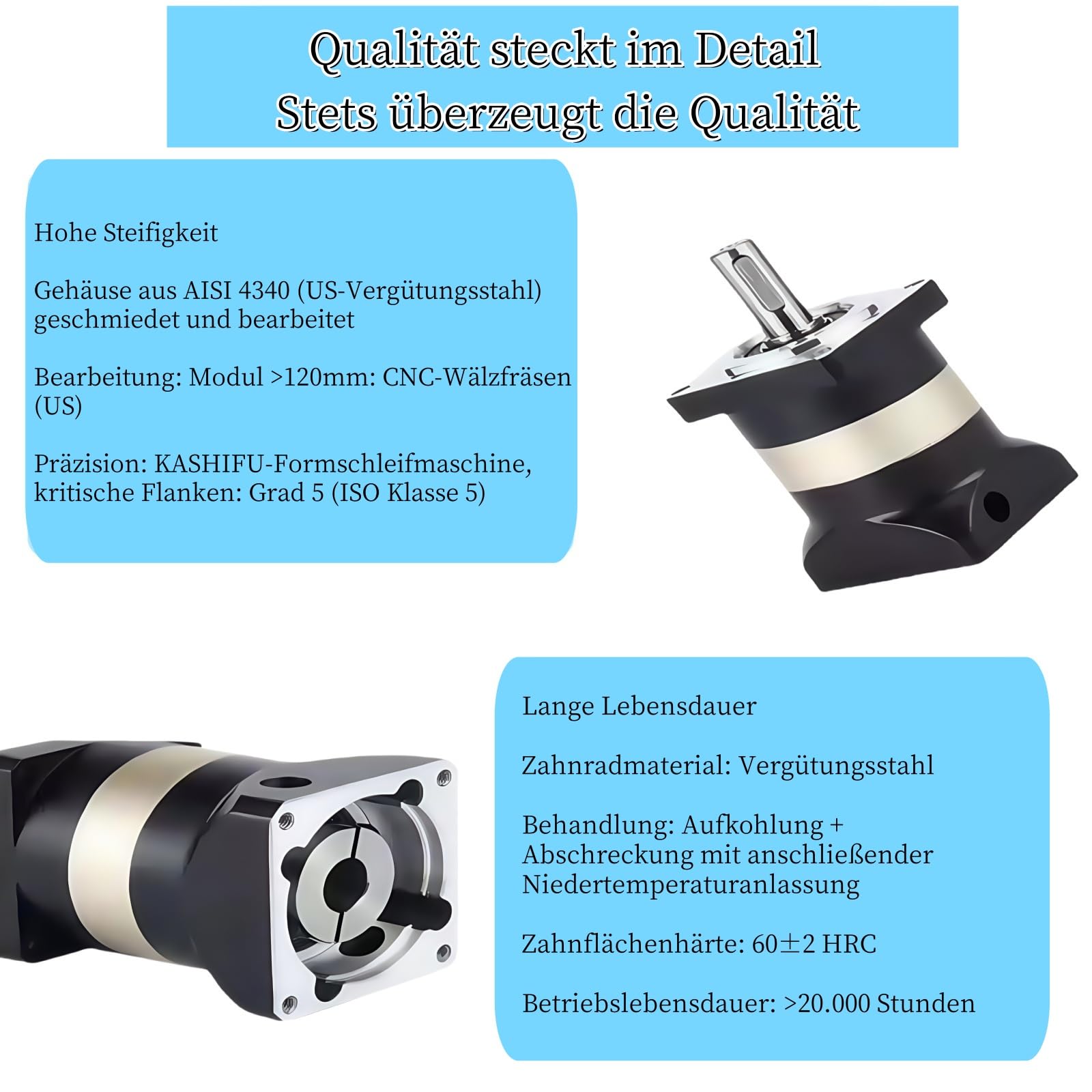 Planetengetriebe Speed Reducer Gear Head Ratio 50:1 Backlash 12 arc-min für 19mm Eingangswelle 750W 1KW 80mm Servomotor, Planetengetriebe 3500RPM Gear Box Reducer für CNC-Drehmaschine Reducer