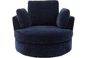 Akili Navy Swivel Chair - A Leisurely Haven for Any Space