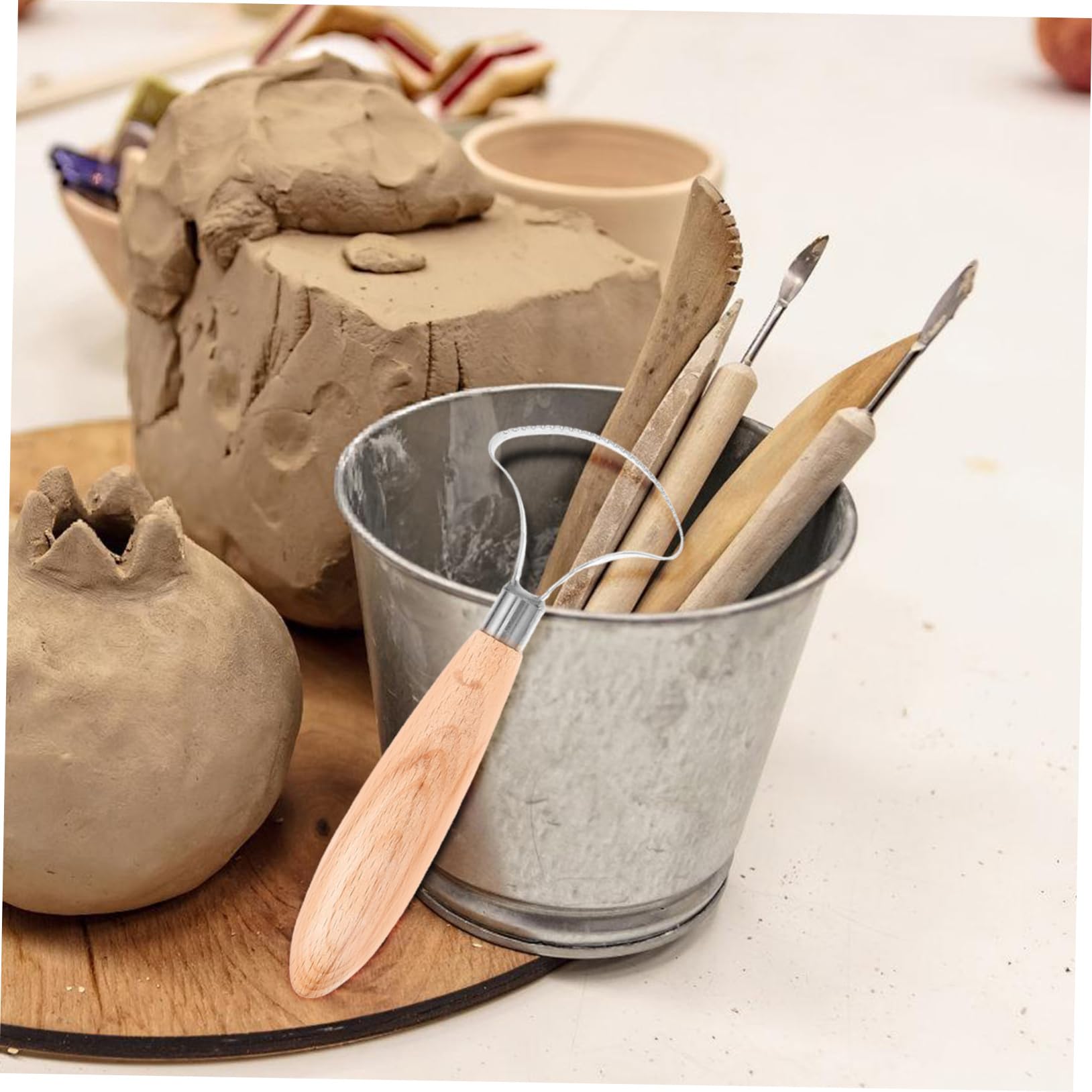 Operitacx 9 Piezas espátula de cerámica herramienta de modelado herramienta de artesanía arcilla plastilina para esculpir herramienta para esculpir cera dentado Modelo lodo suministros