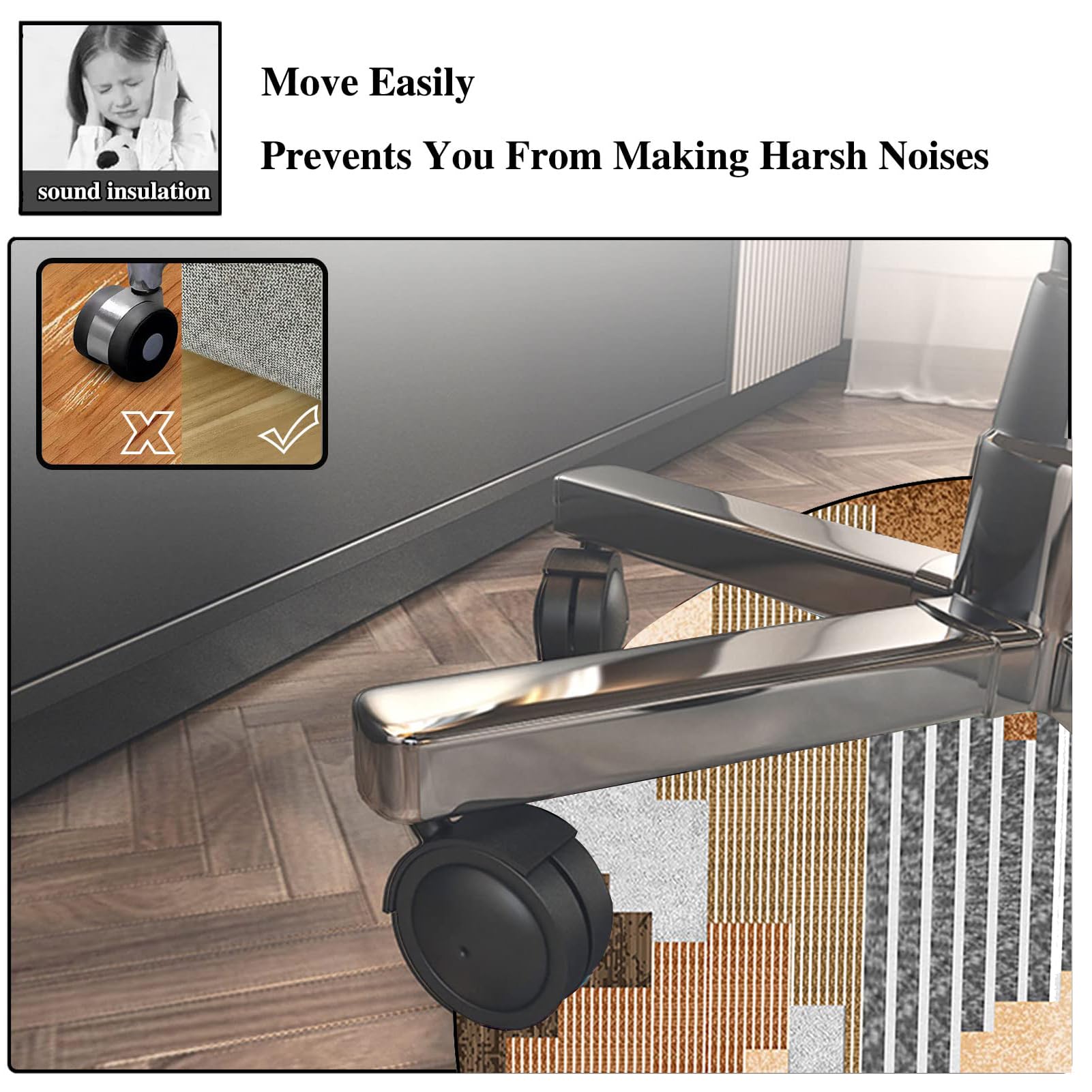 130 cm Redondo Alfombra Silla Gaming, Alfombra Multiusos para el Hogar, Protector Suelo Silla Ruedas, Alfombra de Protección de Suelo, Alfombra de Suelo para Suelos Duros, Laminado